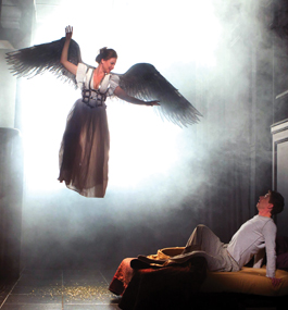 WINGED DESCENT: Weigert played the angel in the 2010 off-Broadway production of “Angels in America.”